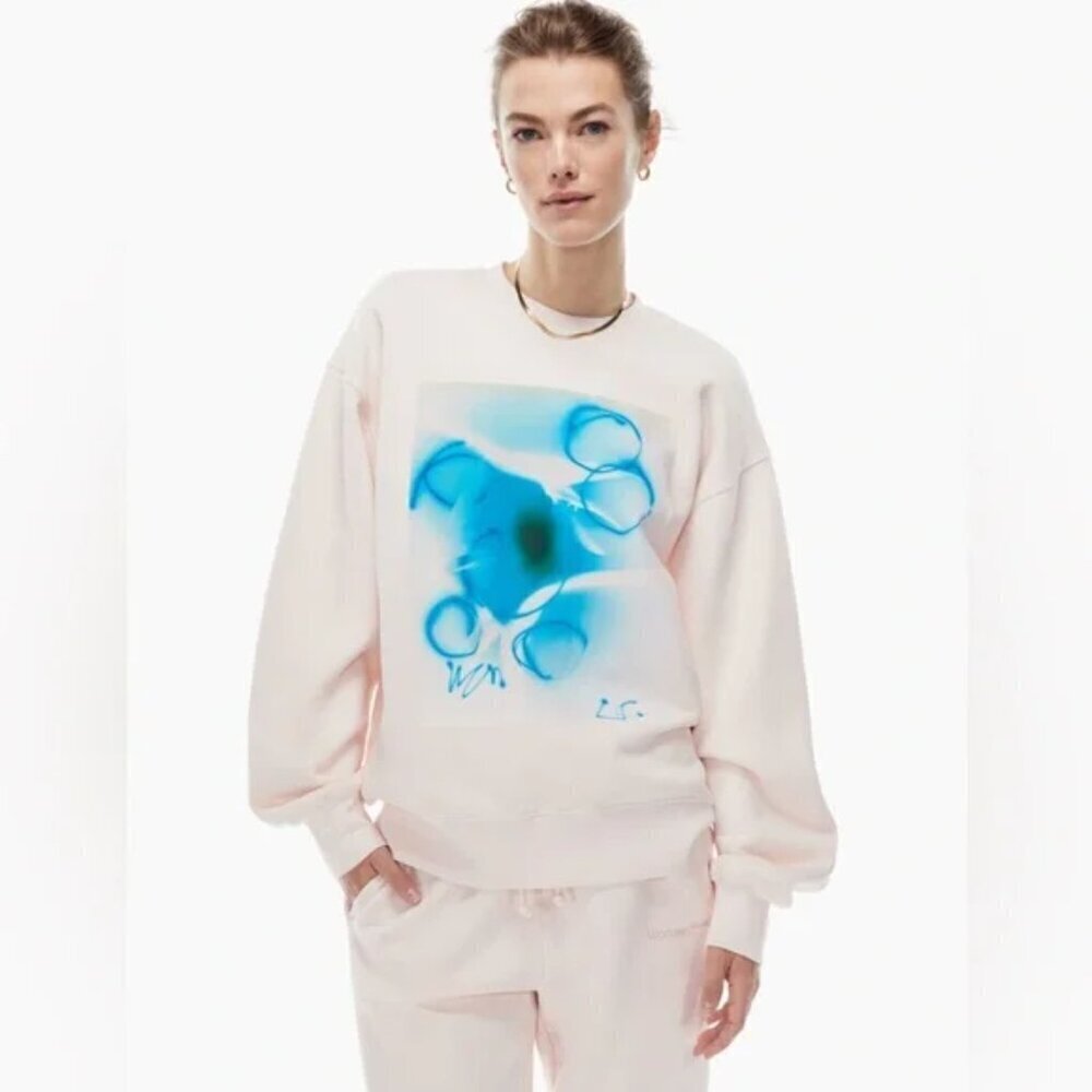 Aritzia Community x Lea Colombo Limited Edition Crewneck Pink Blue Size Medium